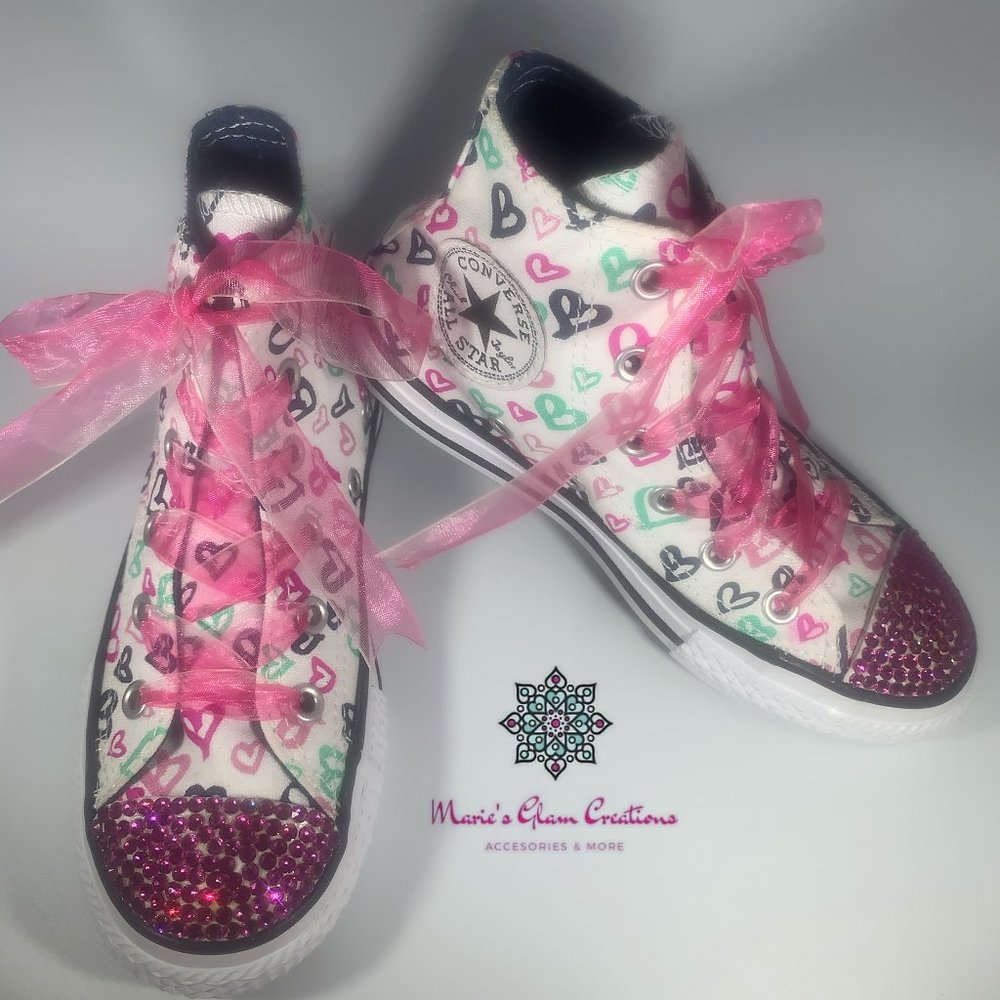 High Cut Converse All Star Chuck Taylors SWAROVSKI - Picture 5 of 6